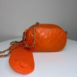 Orange Quilted Women's Bag
